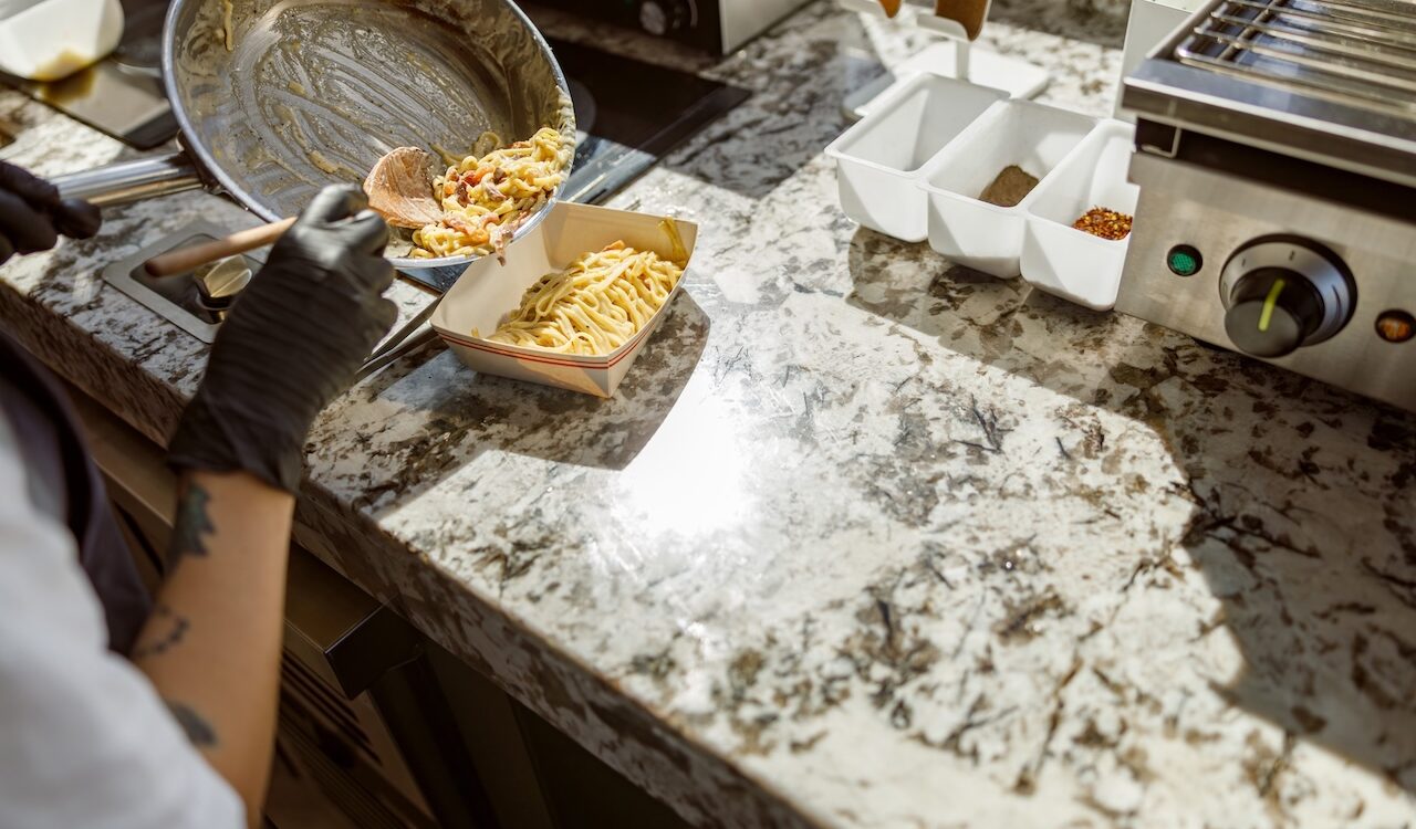 Granite countertop and backsplash in a finished kitchen, JL Home Builders, Pittsburgh