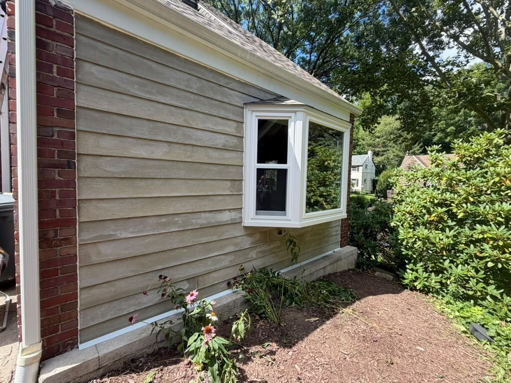 Finished bay window seen from the side of a Pittsburgh home, JL Home Builders