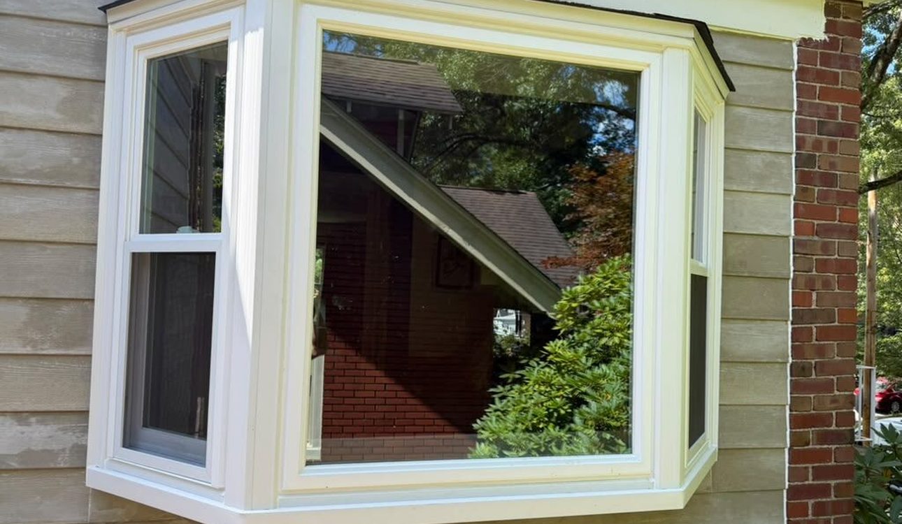 Finished bay window with a new roof cap on a Pittsburgh home in early fall, JL Home Builders