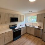 Finished Kitchen Remodel Gray Shaker Cabinets Stainless Appliances by JL Home Builders, Pittsburgh