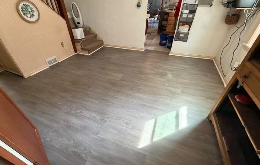 Finished Lvp Flooring By Staircase by JL Home Builders, Pittsburgh