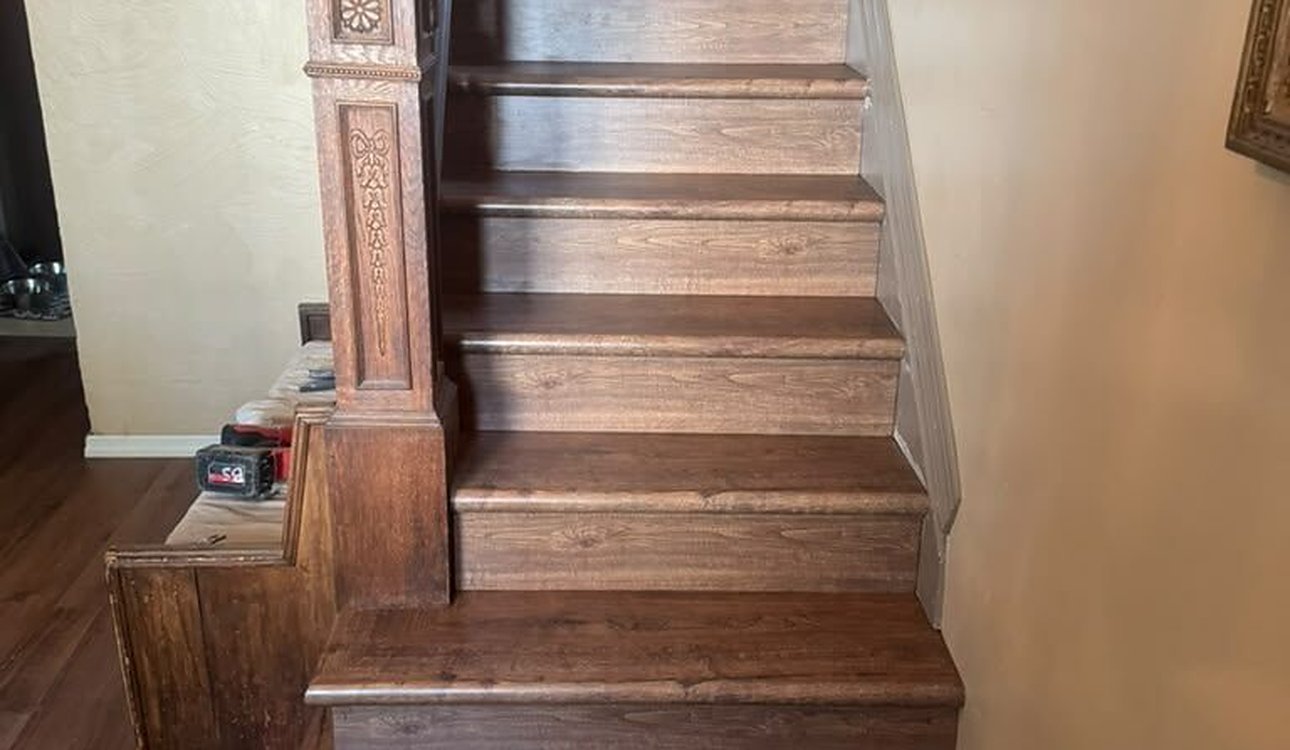 Finished Stairs With New Laminate Treads And Risers by JL Home Builders, Pittsburgh