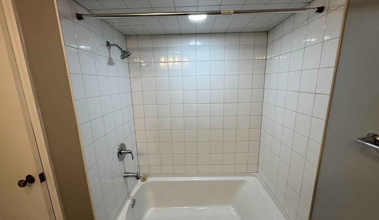 Finished White Tile Tub Shower Surround by JL Home Builders, Pittsburgh