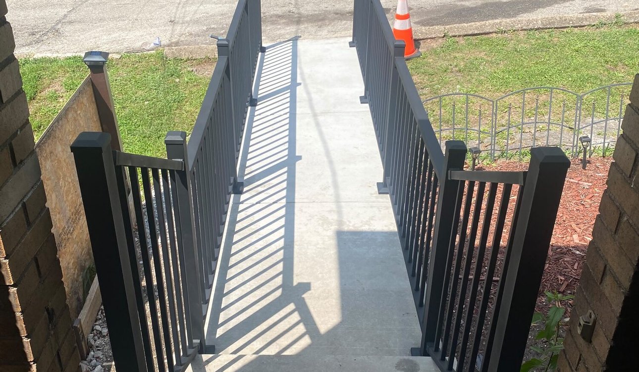 New Aluminum Railing And Concrete Walkway by JL Home Builders, Pittsburgh