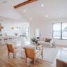 Open floor plan living room and kitchen in a house