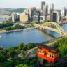 Pittsburgh skyline and incline over the river